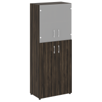 Шкаф высокий широкий (2 средних фасада ЛДСП + 2 низких фасада стекло) Yalta LT.ST-1.7 дуб мали